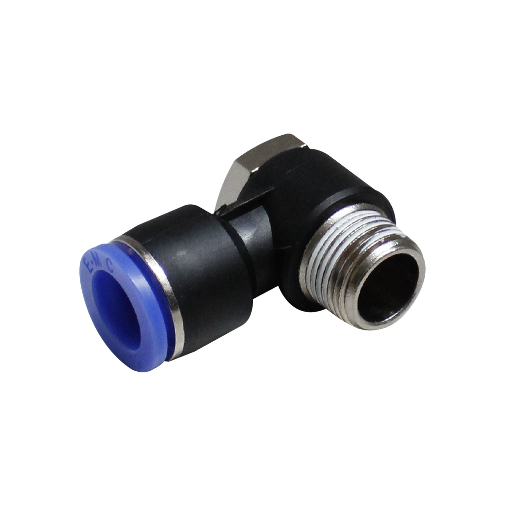 Conector rápido codo orientable cuerda 1/2" BSP manguera 6 MM