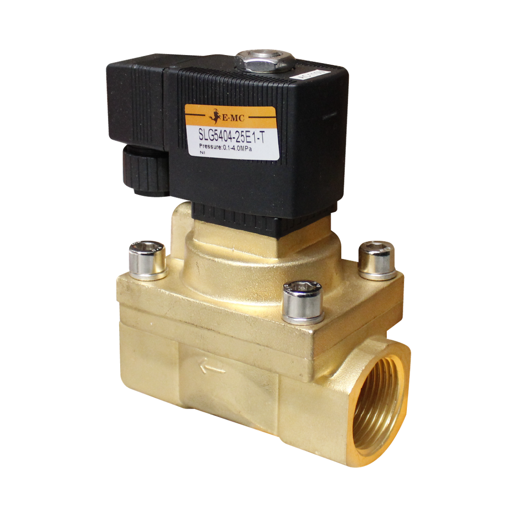 Válvula Solenoide 2/2 N.C , 110 VAC para fluidos: aire ,aceite y agua,sellos : PTEF, alta presión 60 bar puertos 1 ''NPT