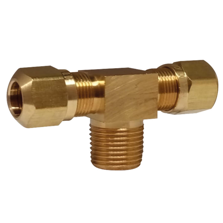Tee con Macho al Centro DOT frenos para Tubing de Nylon 5/8 1/2