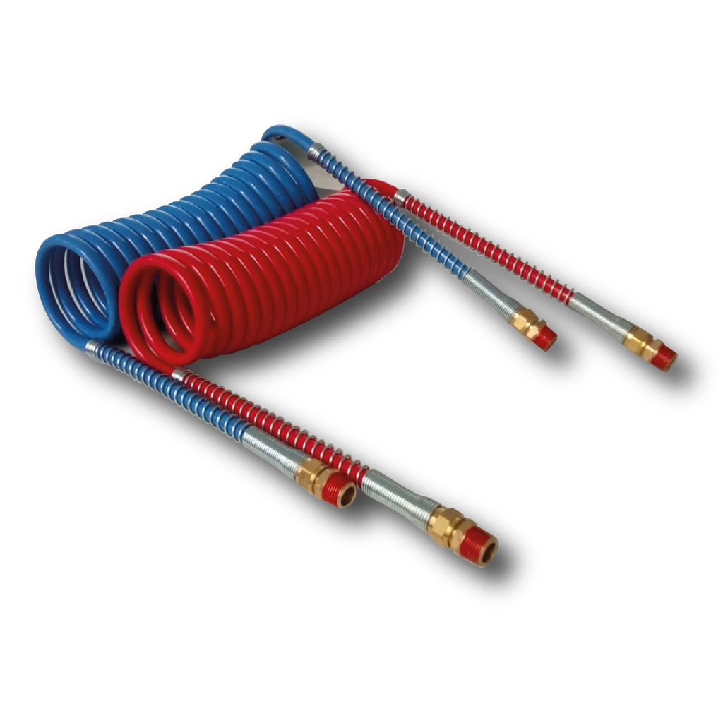 [ABCOIL-15] MANGUERA RETRACTIL PREMIUM ROJO Y AZUL 15 FEET
