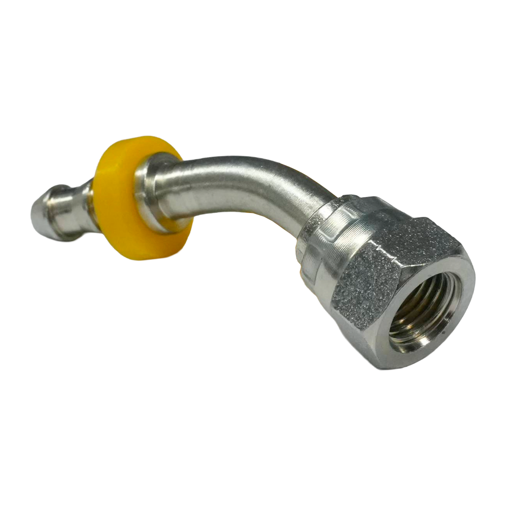 [IM824-1621] HEMBRA SAE PUSH LOCK EN CODO A 45º DE ACERO 16-16
