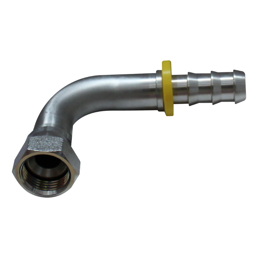 [IM829-0407] HEMBRA SAE PUSH LOCK EN CODO A 90º DE ACERO 4-4