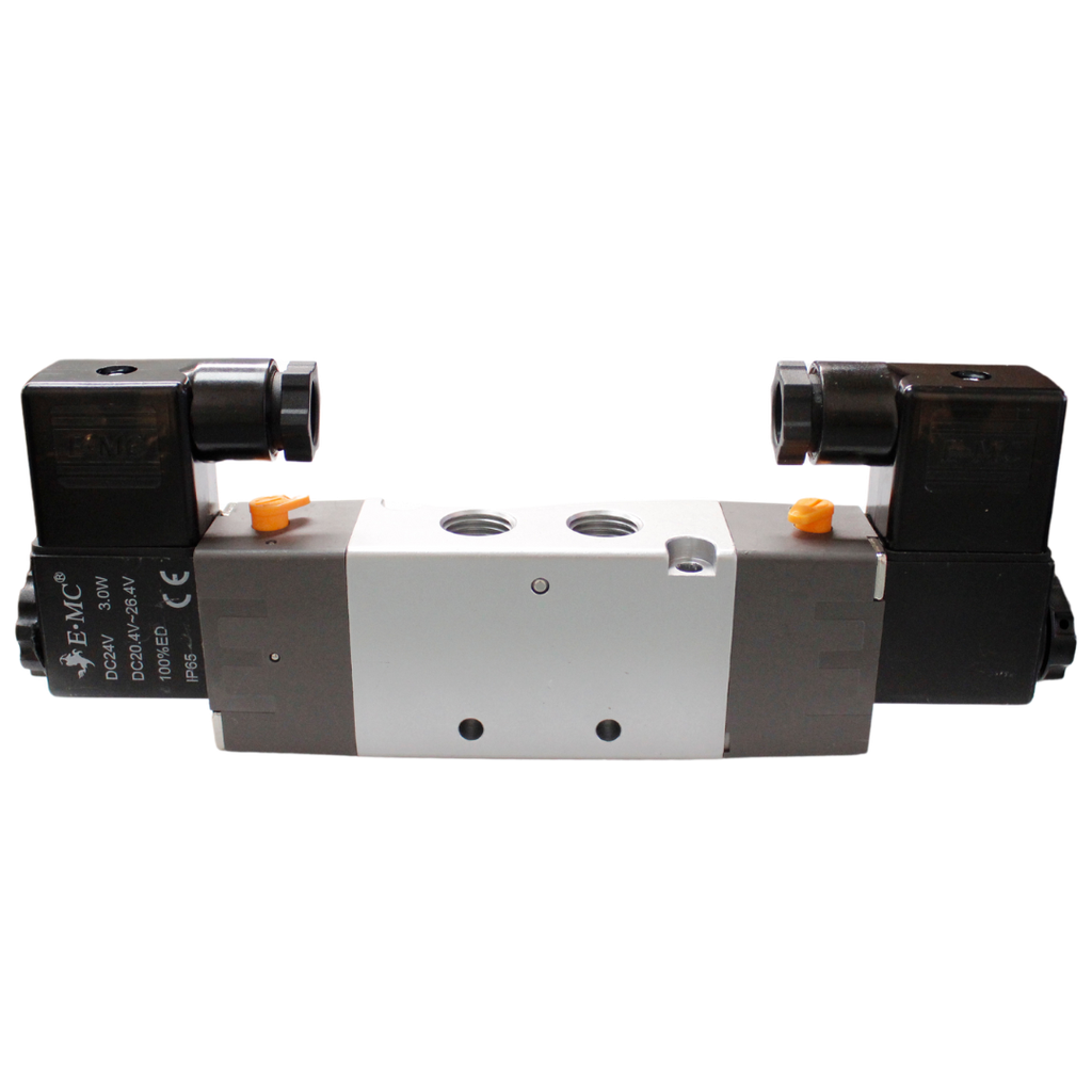 Electroválvula 5/2 dos bobinas, tamaño 3, 24 VDC puertos 1/4'' BSP