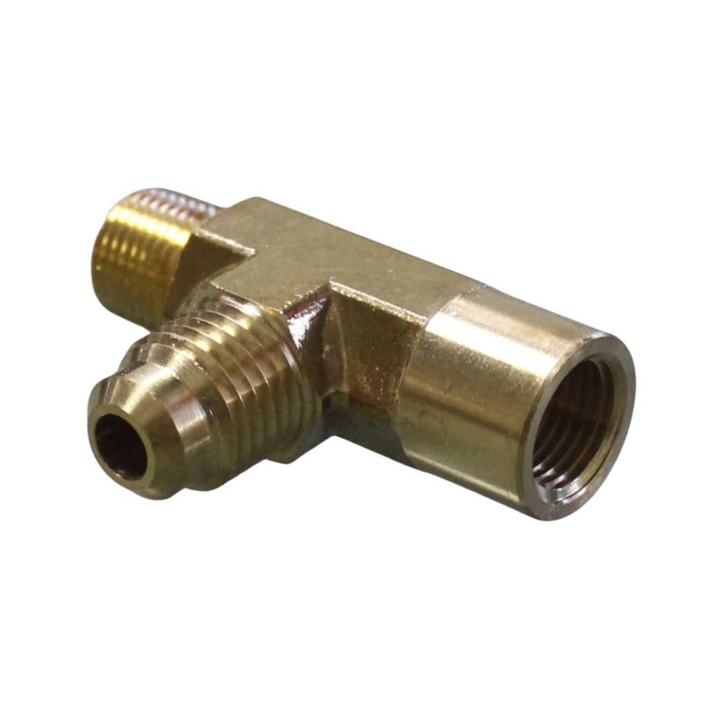 TEE MACHO Y HEMBRA NPT LATERALES Y MACHO SAE AL CENTRO 1/4*1/4*1/4