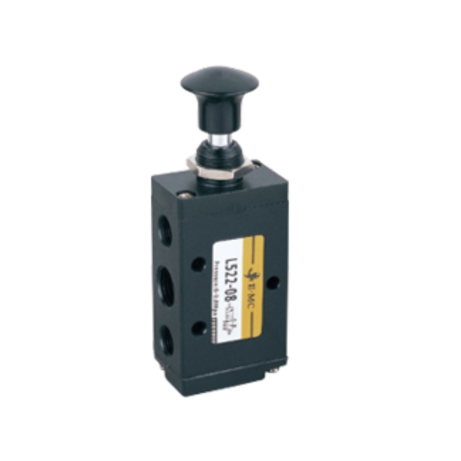 Válvula jaladera manual, 5/2, retorno por resorte tamaño 3, puertos 1/4" NPT