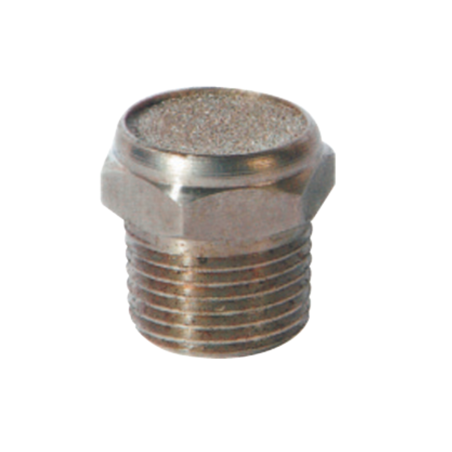 Silenciador plano Acero Inoxidable cuerda "NPT" 1/2"