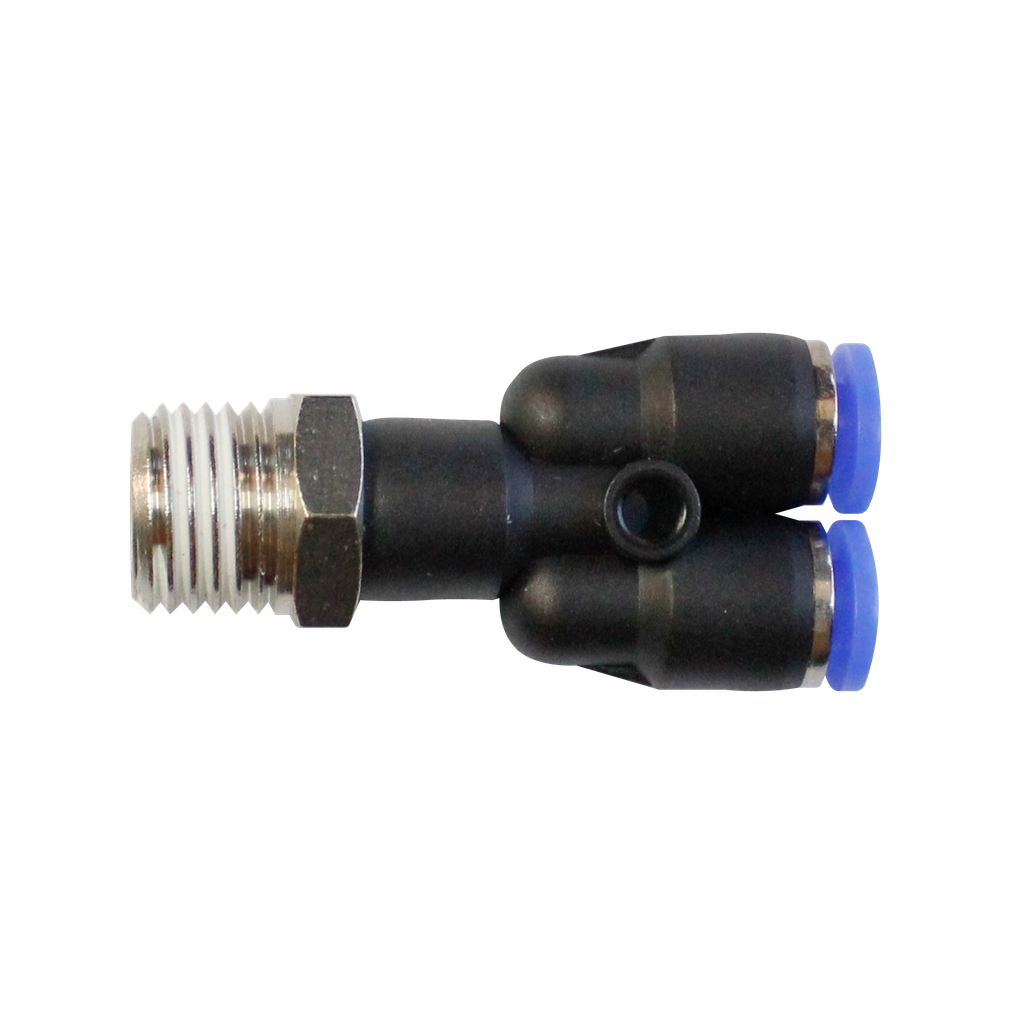 Conector rápido "Y" cuerda 1/2" BSP manguera 10 MM