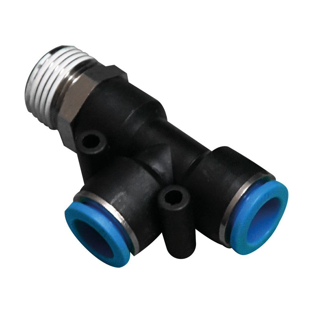 [PST04M6] Conector rápido en codo a 90° Macho manguera 4 MM cuerda lateral M6