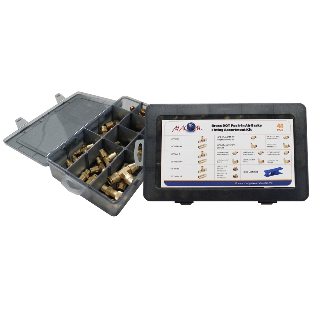KIT AIRBRAKE DOT PUSH-IN LATÓN