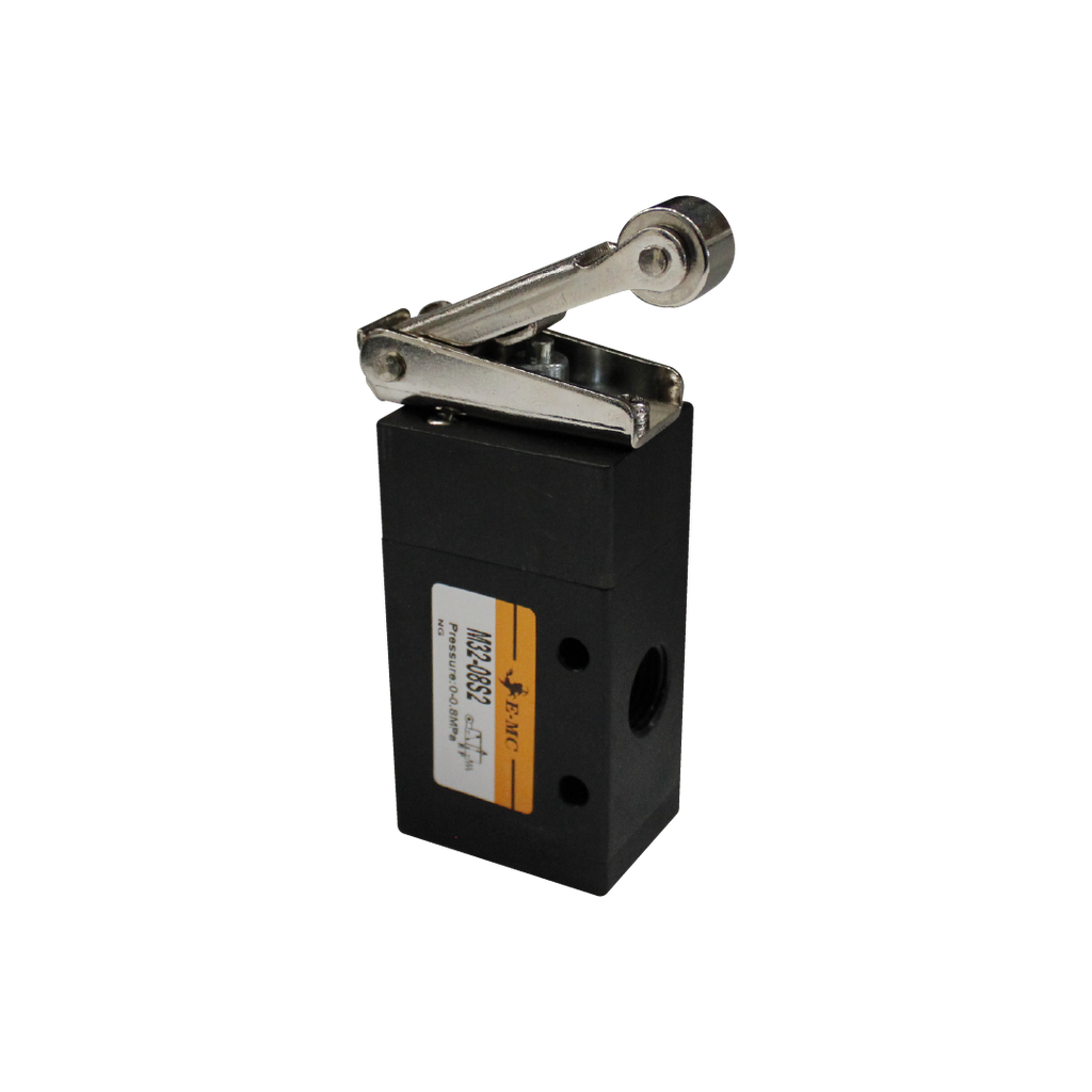 Válvula 3/2, tamaño 2, acccionamiento mediante rodillo puertos 1/4" BSP