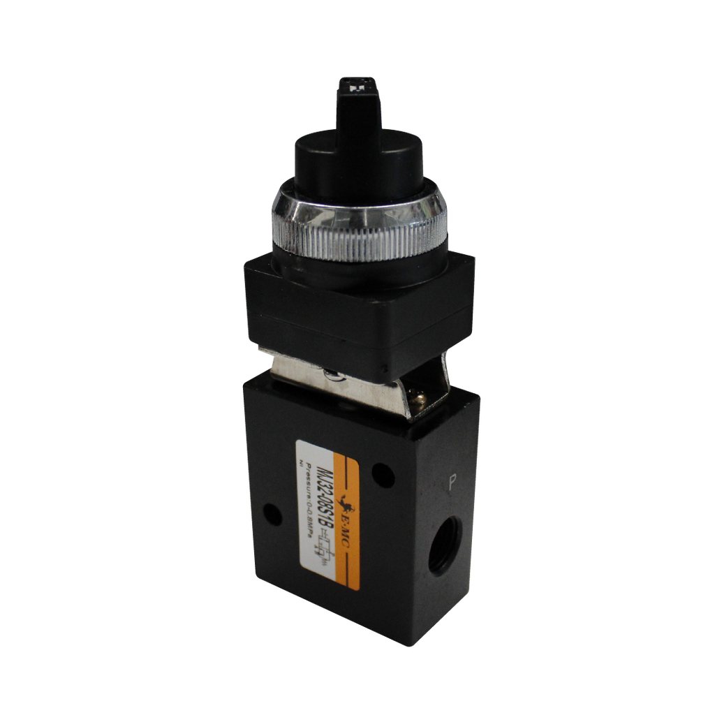 Válvula de panel 3/2, tamaño 1, acccionamiento mediante selector puertos 1/8" BSP