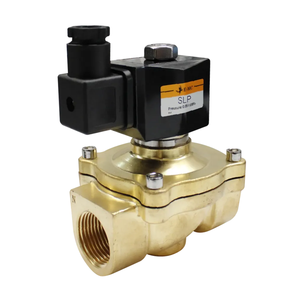 [SLP15-105E1-T] Válvula Solenoide 2/2 N.C., 110 VAC, para fluidos: aire,gas, agua caliente y aceites no corrosivos 20 cts, presión y temperatura orificio 10.5mm 1/2'' NPT