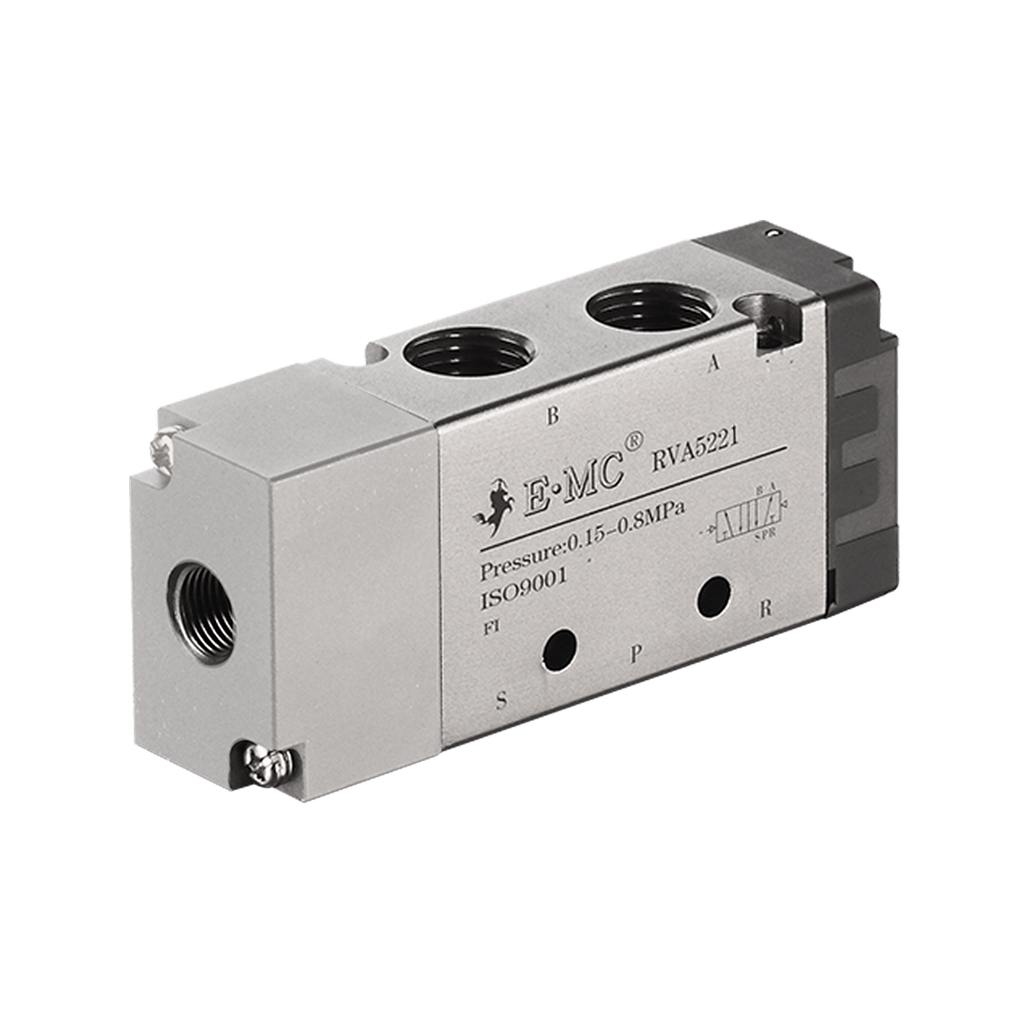 Válvula neumática, 3/2 monoestable, 3 serie, retorno neumático, puertos 1/4" NPT