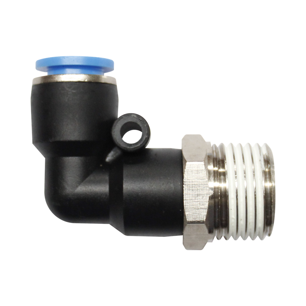 Conector Rápido "L" rosca PT macho de 1/4 diámetro de manguera 4 MM