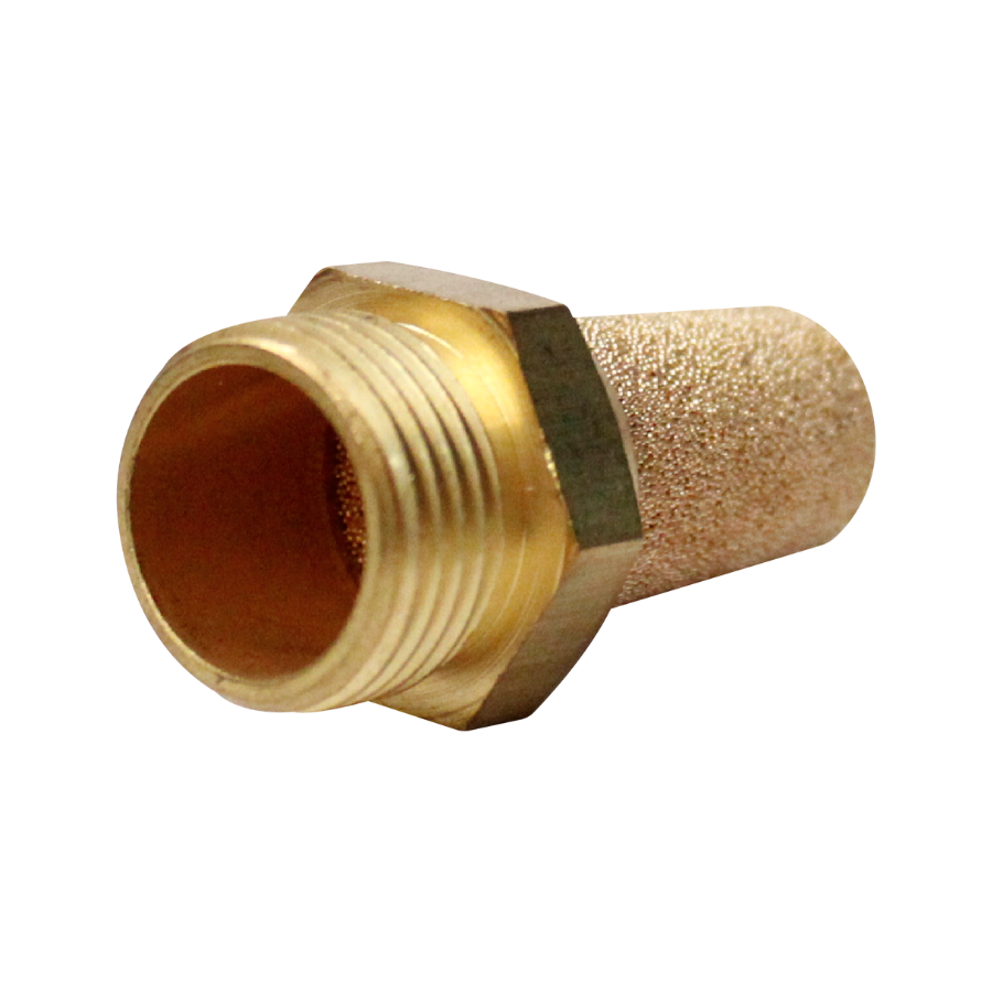 Silenciador Sinterizado Rosca BSP 3/8"  Material Latón / Bronce