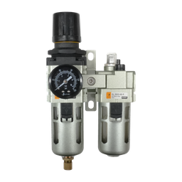 [EC3010-035] Combinación Filtro Regulador y Lubricador EC3010-035 FRL 3/8" BSP, manómetro redondo, Bar/Psi, purga manual, 25um