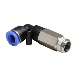 [PLL06 1-4] Conector Rapido en codo a 90° Largo Macho manguera 6 MM X 1/4" BSP