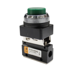 [EMV322-PPL-Y] Válvula de panel 3/2, tamaño 3, acccionamiento mediante boton pulsador rasante c-amarillo puertos 1/4" BSP