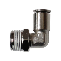 [EML08-01P-A] Racor rápido codo metálico, latón niquelado, manguera 8mm rosca 1/8'' PT