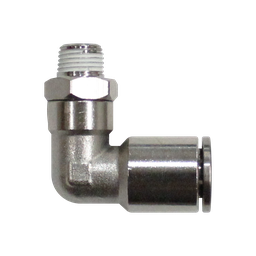 [EML10-02P-A] Racor rápido codo metálico, latón niquelado, manguera 10mm rosca 1/4'' PT