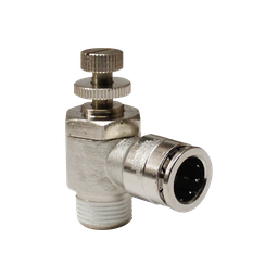 [EMSC08-02P-A] Regulador de caudal latón niquelado, diamétro de manguera 8mm cuerda 1/4''PT