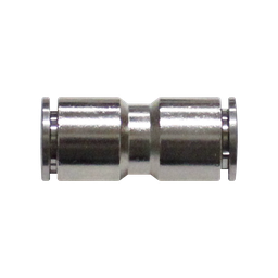 [EMU10-A] Racor rápido recto metálico, latón niquelado, unión manguera-manguera 10mm