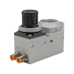 [ERM1000F-1-0404-J-1] Mini regulator de presión, posición de la maguera hacia abajo 04-04 mm, sin bracket medición Mpa 