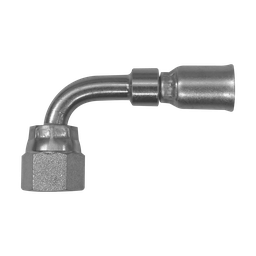 [TF240-0407] HEMBRA JIC CRIMPABLE UNA PIEZA CODO A 90° 4-4 P/MANG TEFLON